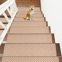 Byujiro Stair Treads 8x30in Stair Mats No Slip Carpet Stair Treads Non-Slippery Rug Slip Resistive Indoor Runner for Kids Elders and Pet with Reusable Adhesive Easy to Clean