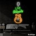 thumbnail image 2 of Craftnamesign Live Music Neon Sign, Guitar Electric LED Sign, Event Decor, 2 of 4
