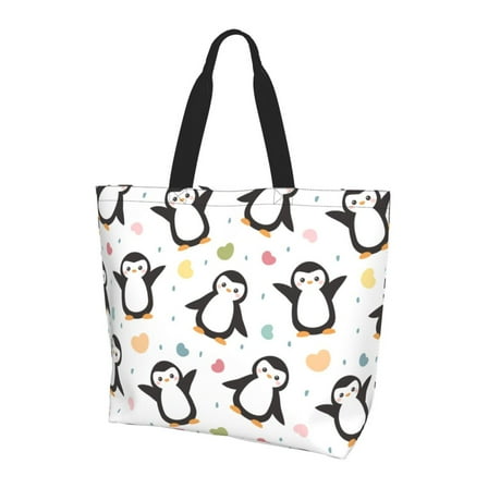 Yiaed Colorful Hearts Penguin Print Handbag for Women Tote Purse Shoulder Bag Large Fashion Hobo Purse Handbag Shopping Tote