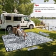 thumbnail image 2 of Findosom Waterproof Outdoor Rug 5' x 8' - Reversible Mandala Outdoor Plastic Straw Rug, Durable Foldable Patio Rug for RV, Deck, Balcony, B, 2 of 9
