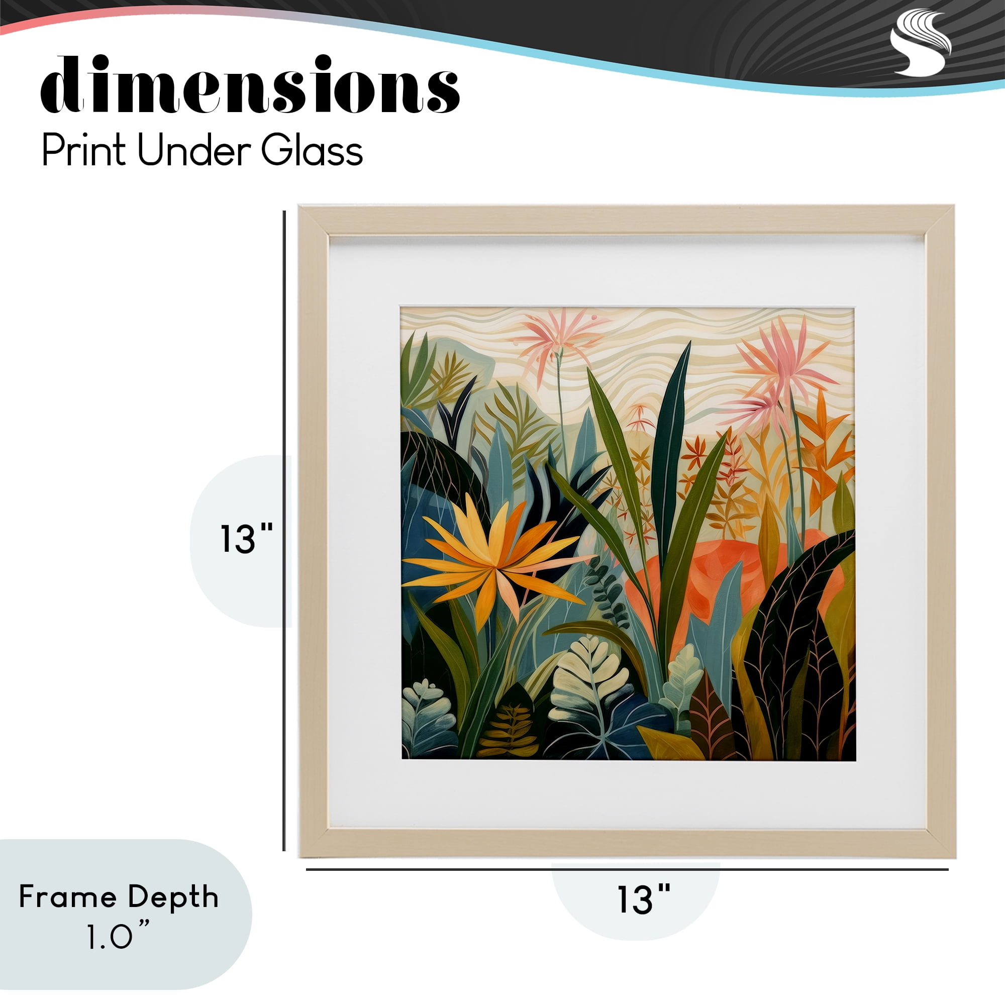 Stupell Industries Tropical Botanical Embrace Birch Framed Print Under Glass, design by Lazar Studio