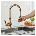 thumbnail image 2 of Rose Gold Pull Out Kitchen Faucet Sprayer Head Black Brass Hot Cold Water Mixer Tap Deck Mounted Crane Single Handle, 2 of 12