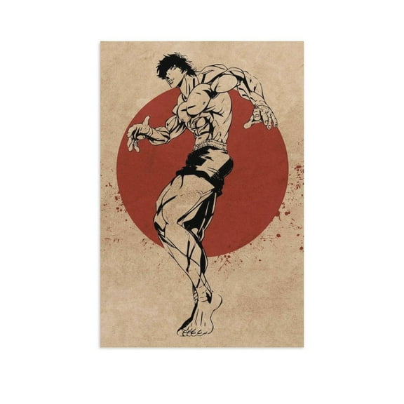 Baki Hanma Canvas Wall Art Posters for Bedroom Living Room Bathroom Wall Decor Poster Unframe 12x18inch