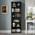 thumbnail image 5 of PUFFCAFE 75" Tall Bookcase,24" Wide Wood Book Shelf,6 Tier Display Storage Shelves,Black Bookshelf for Home Office Living Room Bedroom Study, 5 of 6