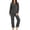 Black, variant on Busydd Fuzzy Pj Sets for Woman Comfy Warm Solid Color Fleece Pajamas Casual Long Sleeve Crew Neck Top and Pants Two Piece Sets S