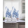 thumbnail image 2 of Window Privacy Film Blue Leaves Stained Glass Window Film Decorative Sun Block Window Cover Pastoral Country Plants Leaf Chic Window Clings Static Adhesive Sticker for Bathroom 17.7"x39.3", 2 of 7