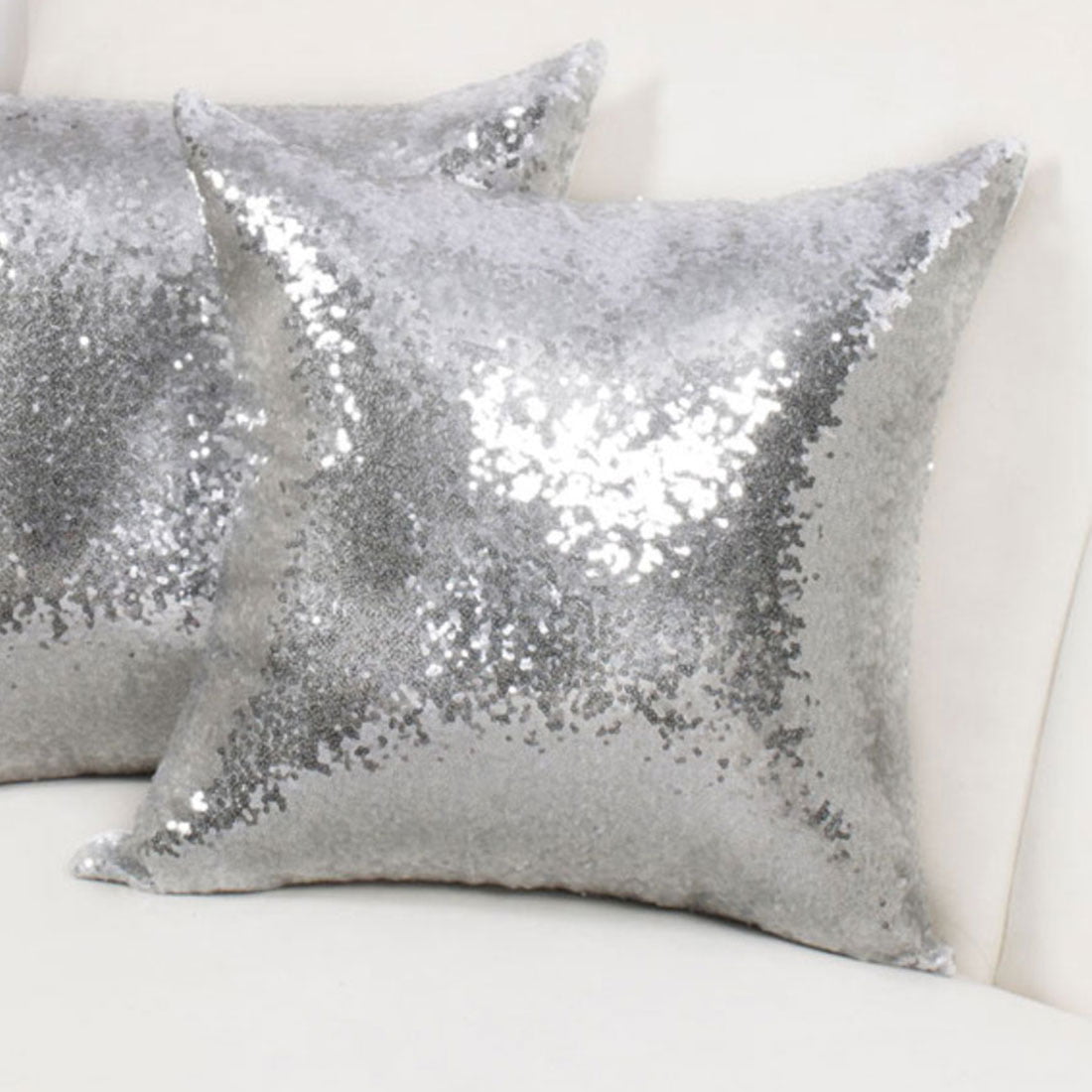 Pink Shiny Sparkling Satin Square Pillowcase Cover for Livingroom Decor Wedding Party Glitzy Decorative Cushion Cover 18x18 Inch PiccoCasa 2 Pcs Sequin Throw Pillow Covers 