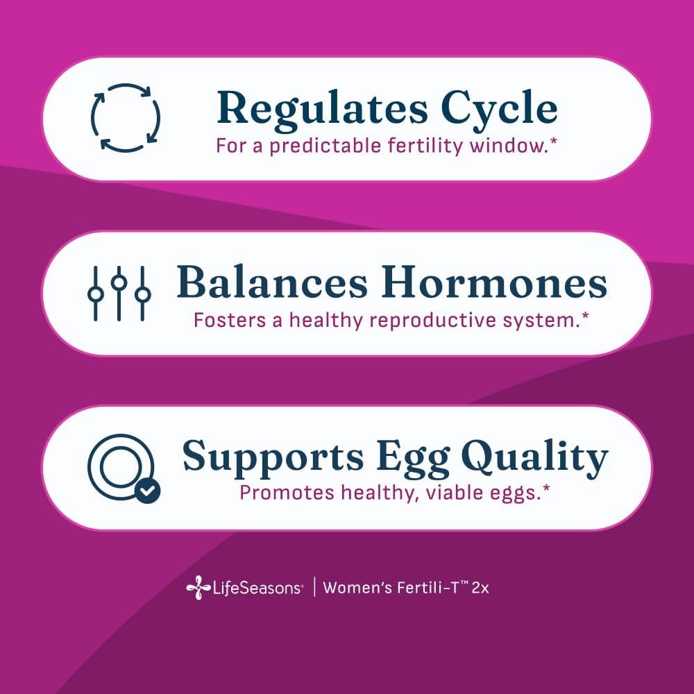 LifeSeasons Fertili-T 2X Powder – Myo & D-Chiro Inositol (40:1) Ovarian Support Supplement – Unflavored Daily Drink Mix with Methylated Folate & Vitamin D – Hormone Balance & Fertility Boost - 64.4g