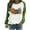Green, variant on SwiftWear Fall Season Pumpkin Pattern Sweatshirt for Women Comfort Fit Raglan Long Sleeve Pullover Tops Thanksgiving Halloween Theme Casual Wear with Leaf Motifs Blue