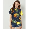 thumbnail image 3 of SSLR Womens Hawaiian Shirts Floral Blouses Short Sleeve Button Down Shirts, 3 of 8