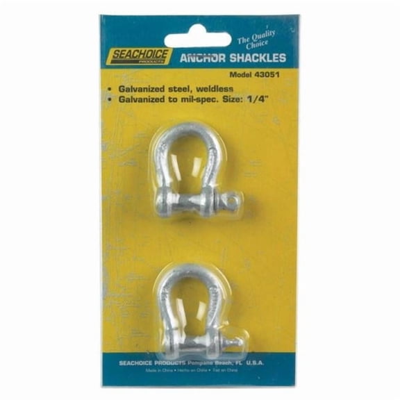 Seachoice 43051 Galvanized Anchor Shackle - 1/4", 2-Pack