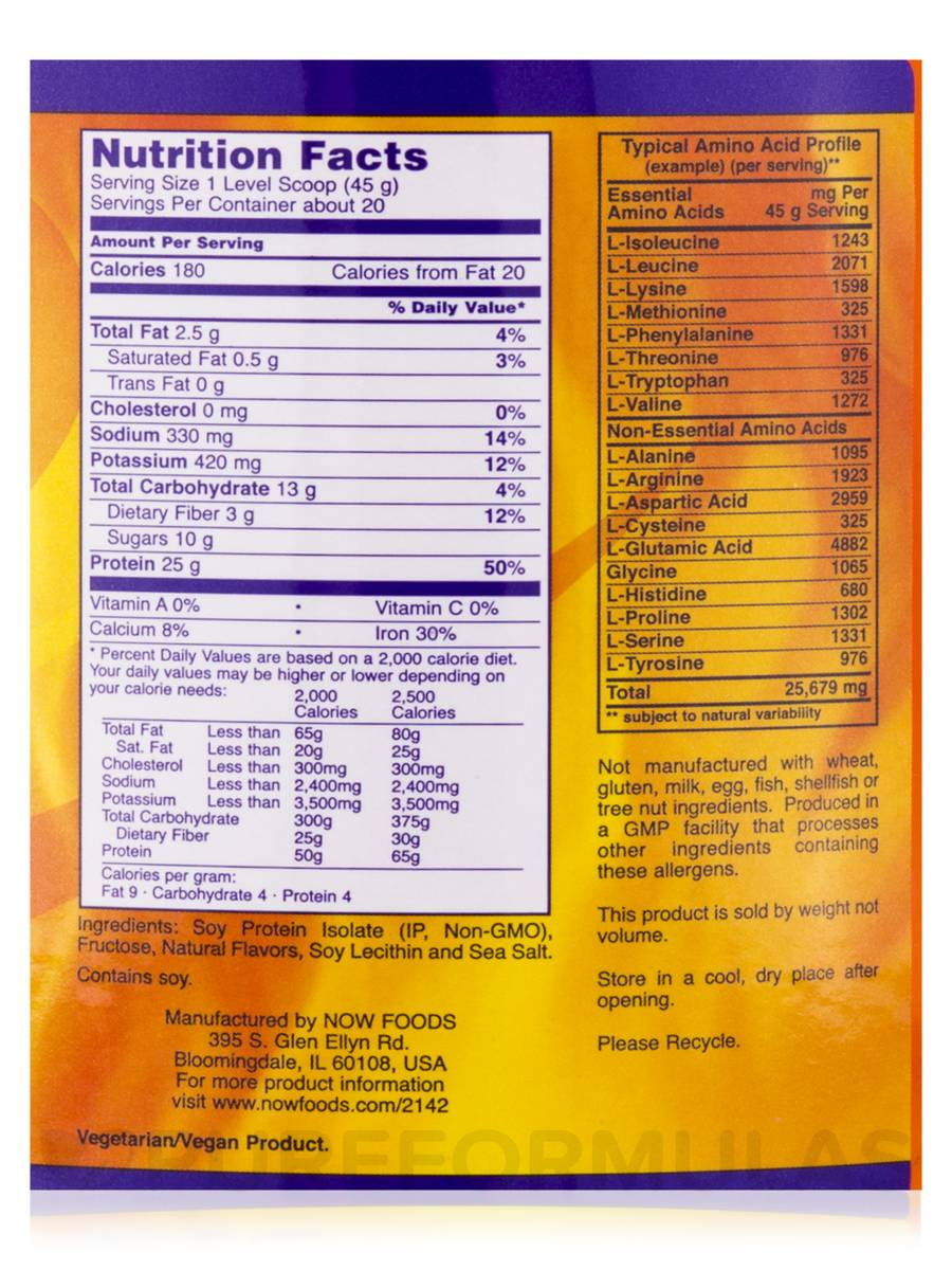 Soy Protein Isolate Nutrition Facts Runners High Nutrition