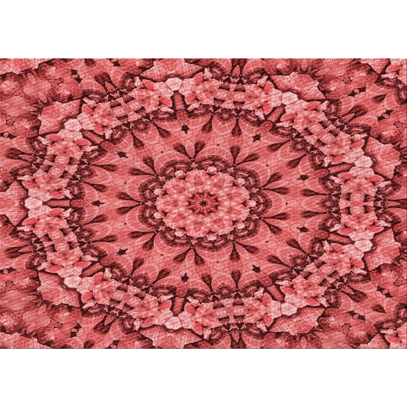 Ahgly Company Machine Washable Indoor Rectangle Transitional Red Area Rugs, 3' x 5'