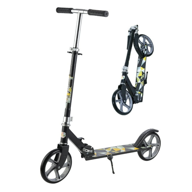 Scooter Patin del Diablo Plegable y Ajustable Para Jovenes y Adultos, Patín del Diablo con Manubrio Ajustable, 2 Ruedas