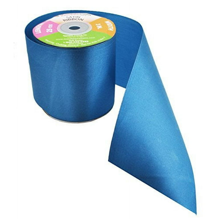 Blue Ribbons for Crafts Gift Ribbon Satin Solid Ribbon Roll (Turquoise)
