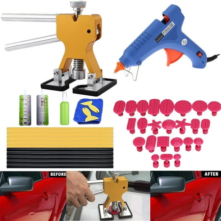 Paintless Dent Removal Tools Pops a Dent Puller Car Dent Remover - Grip Hot Melt Glue Gun with Glue Sticks for Door Ding Dent Repair