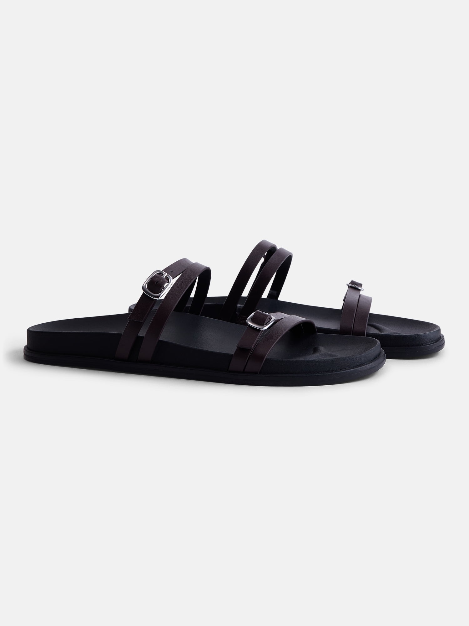 No Boundaries Women's Double Strap Footbed Sandals