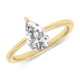 thumbnail image 2 of 2 Carat - Pear Cut Lab Grown Basket Regular Shank Setting Solitaire Diamond Engagement Ring in 14K Yellow Gold | E-F Color, VS1-VS2 Clarity (Ring Size: 7.5), 2 of 2