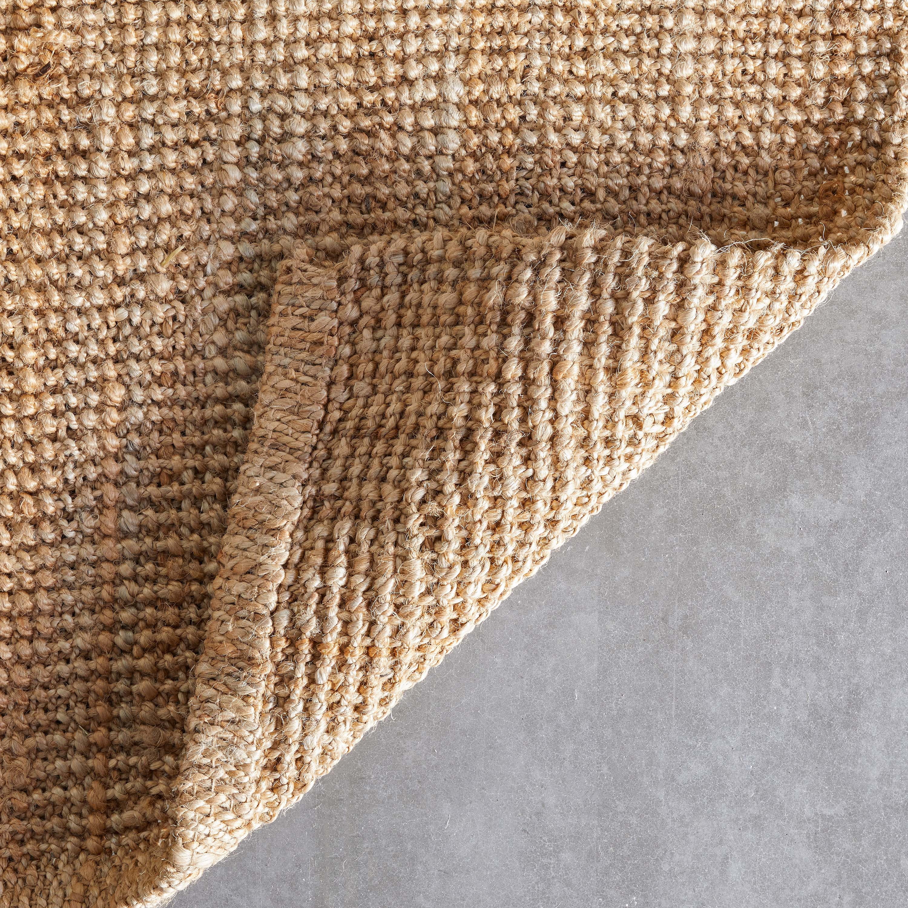 Well Woven Lani Boucle Hand-Woven Jute Farmhouse Solid Pattern Natural Chuncky-Textured 8' x 10' Area Rug