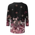 thumbnail image 4 of Womens Blouses Long Sleeve Women's Fashion Printed T-Shirt 3/4 Sleeves Blouse Round Neck Casual Tops, 4 of 5