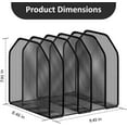 thumbnail image 2 of Desk File Organizer, Adjustable 5 Sections Upright Desktop Organizer File Sorter, Sturdy Metal Mesh Vertical Bookshelf File Holder Workspace Accessories for Home,School,Office Classroom,Black, 2 of 7