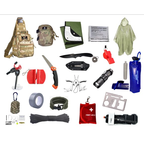 GO Bag - Tactical Sling Backpack 4 Emergency Survival Hiking Hunting Camping