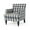 Blue Checkerboard/Dark Brown, variant on GDF Studio Eve Contemporary Fabric Upholstered Club Chair with Nailhead Trim, Floral Print