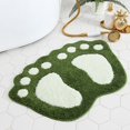 thumbnail image 2 of Elaydool Bathroom Rugs And Mats Sets Luxury Footprints Shower Shaggy Floors Extra Thick Green 18.9x26.4in, 2 of 16