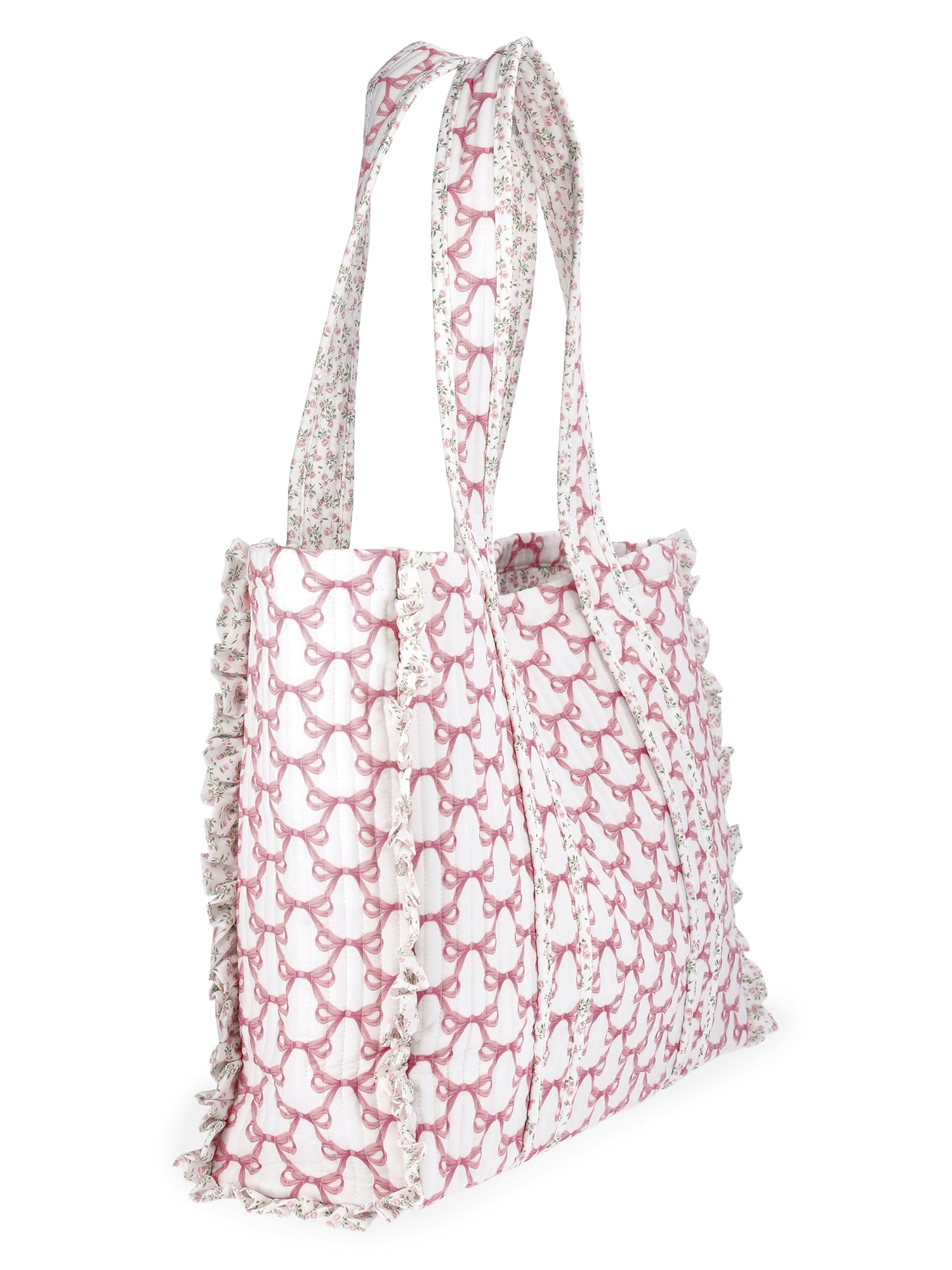 No Boundaries Quilted Tote Bag, Women's, Pink Jubilee Bow/Floral