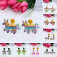 thumbnail image 2 of Aretes colgantes coloridos Yashi Forma de cactus sombrero de poni botella de vino, 2 of 5