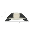 thumbnail image 3 of 20" X 20" Black And Ivory 100% Cotton Striped Zippered Pillow, 3 of 10