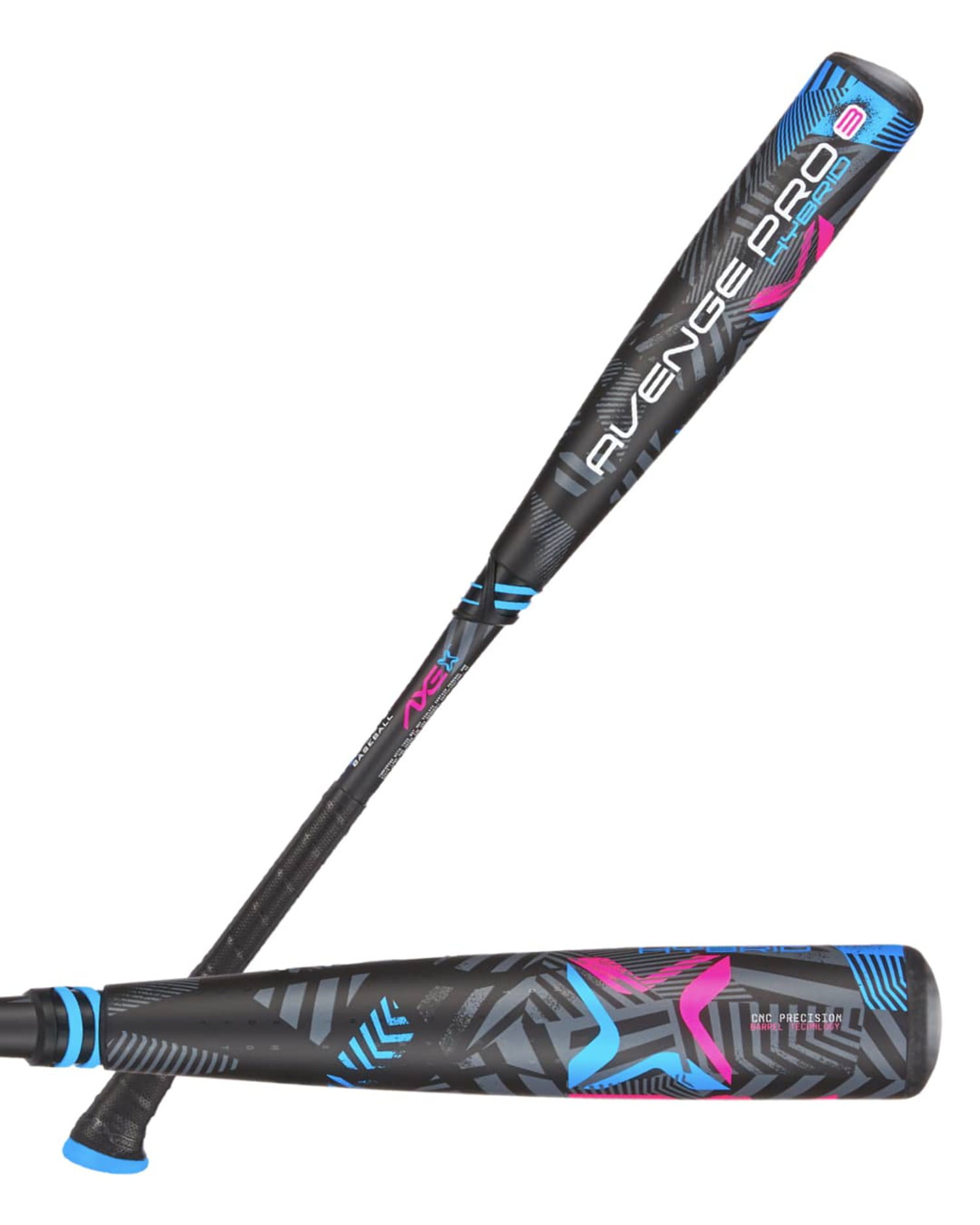 Bates Axe 32" | Avenge Pro 3 Hybrid | USA Baseball Bat | Drop -10/-8 | 3-Piece Hybrid | 2 5/8" Barrel | Black/Blue/Pink