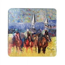 Betsy Drake Interiors CT1453 Horse Steeplechase Coaster, Set of 4
