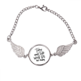 thumbnail image 1 of El tiempo y la marea no esperan citar Pulsera pulsera pulsera alas de ángel pulsera, 1 of 3