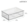 thumbnail image 4 of mDesign Plastic Wide Stacking Closet Storage Organizer, Drawer, 4 Pack, Clear, 4 of 9