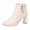 Beige, variant on Fashion Dressy Ankle Boots for Women Comfy Pointed Toe High Heels Side Zipper Booties