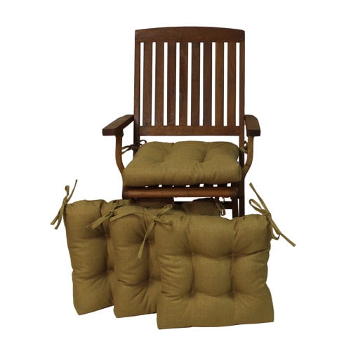 Blazing Needles 16x16-inch Solid Squared Outdoor Spun Polyester Chair Cushions (Set of 4) - 16 x 16