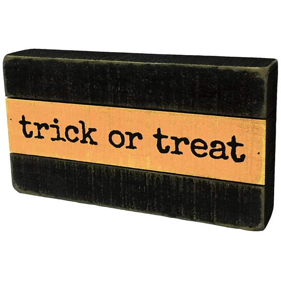 Trick or Treat Slatted Box Sign 9" x 5"