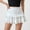 White, variant on ZZwxWA Women's Summer Boho Ruffle Tiered Mini Skirt 2025 High Waist Skorts Flowy Casual Beach Shorts Street Wear Party
