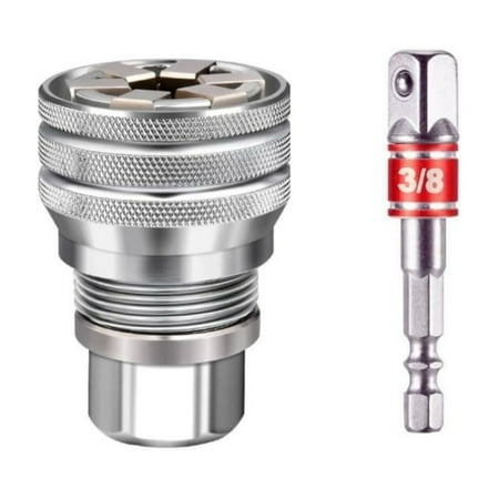 

Linxiam Drill Bits Upgraded Adjustable Socket 3/8 Inch To 3/4 Inch 10mm 19mm Sockets Tools for 3/8 Drive Torque and Power Drill for Home & Garden Silver A