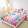 thumbnail image 4 of Homewish Dreamy Unicorn Animal Teens King Sheet Set, Cartoon Rainbow Bedding, 4-Piece, 4 of 7