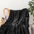 thumbnail image 2 of Super Soft Warm Flannel Fleece Plush Microfiber Bed Throw Blanket Full -  Black, 2 of 5