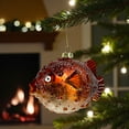thumbnail image 3 of Puffer Fish Ornament – Blown Glass Christmas Tree Coastal Holiday Decoration, 3 of 5