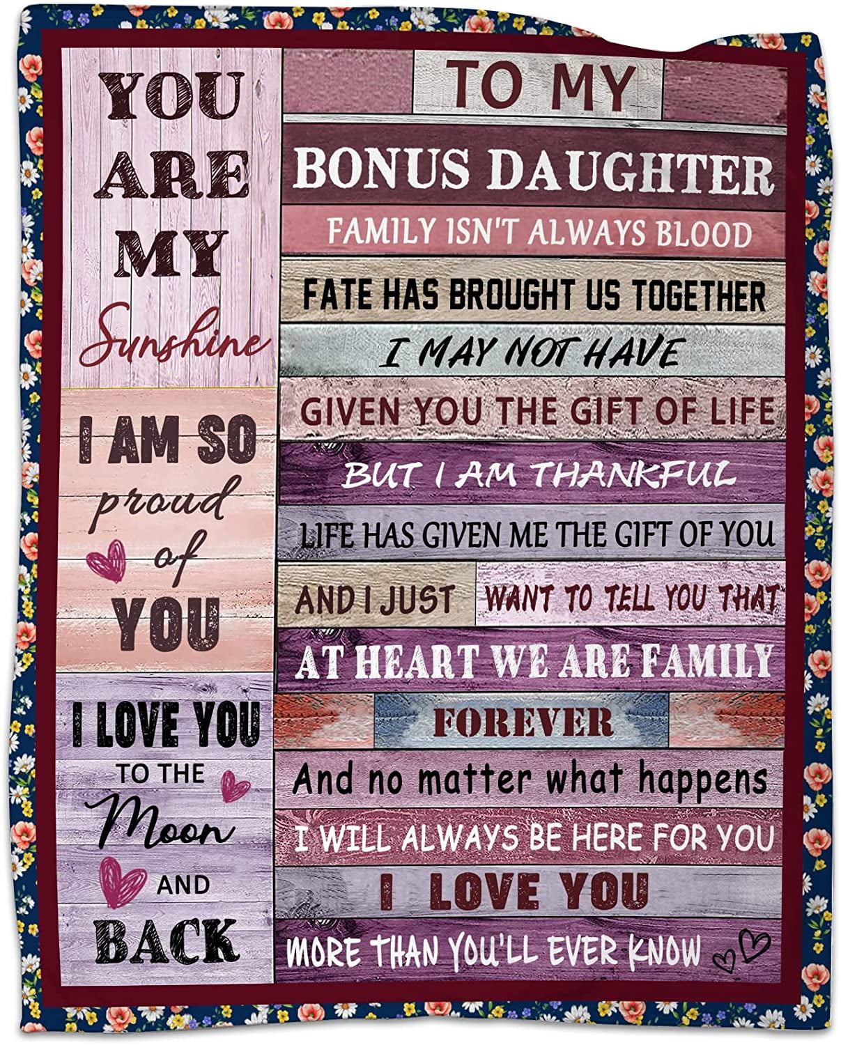 Bonus Daughter Gifts from Bonus Mom Dad Throw Blankets Christmas