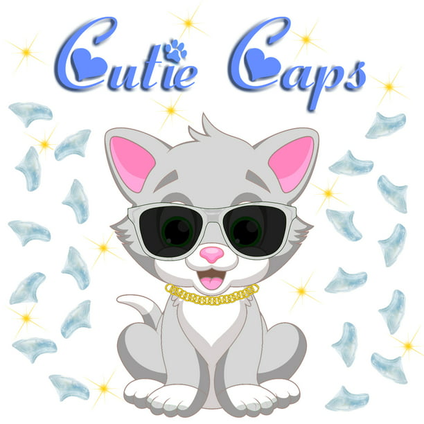 Bygge videre på Tidsserier Edition Cutie Caps 40 pack Medium Invisible Clear Soft Nail Guard for Cat Paws /  Claws - Walmart.com