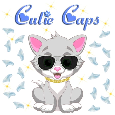 Cutie Caps 40 pack Small Invisible Clear Soft Nail Guard for Cat Paws / Claws