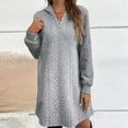 thumbnail image 5 of NJDVHB Robes d'Hiver pour Femmes, Robes de Vacances pour Femmes, Robe Blazer à Manches Longues Col Rond Uni, Gris, XXXXXL, 5 of 5