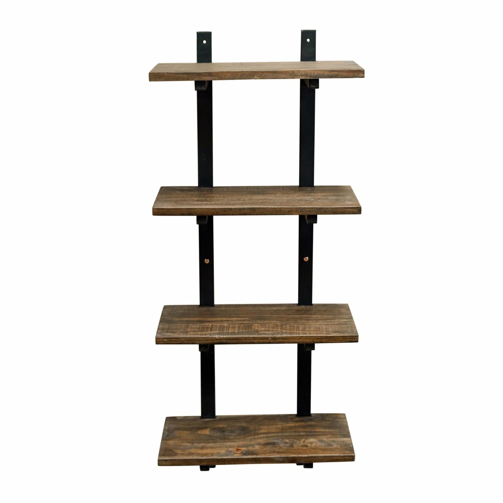 Alaterre Pomona 36"H Metal and Solid Wood Wall Shelf