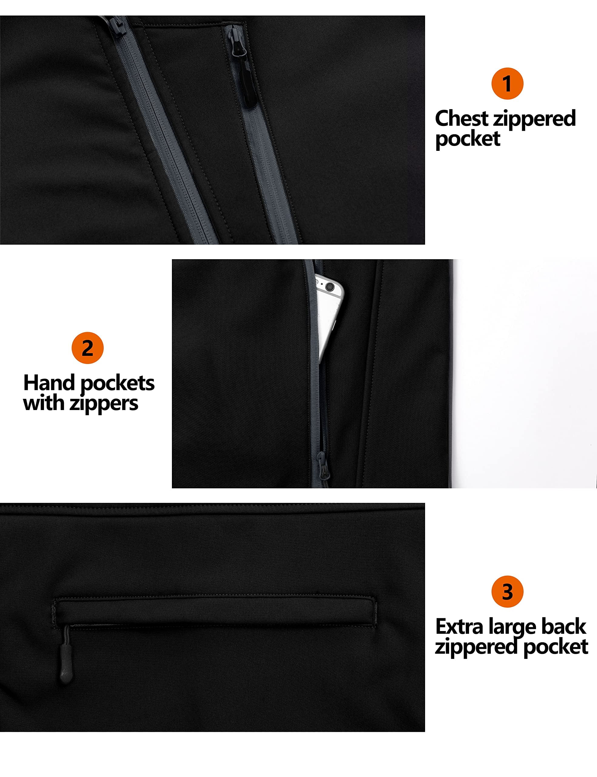 Little Donkey Andy Women's Windproof Sleeveless Jacket for Hiking Travel Golf Lightweight Fleece lined Softshell Vest Black XS