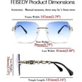 thumbnail image 4 of Gafas de sol clásicas sin montura para mujer con montura de metal y corte de diamante, 4 of 5